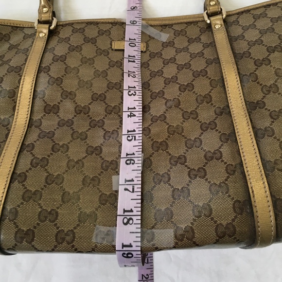 GUCCI Crystal Joy GG Tote Brown with Gold Trim - Picture 13 of 16